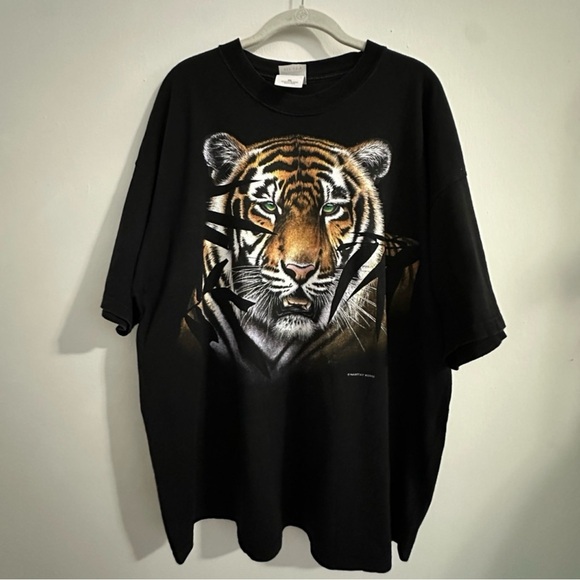 Retro Bronx Zoo Black Tiger Graphic Tee Size XXL - Picture 1 of 10